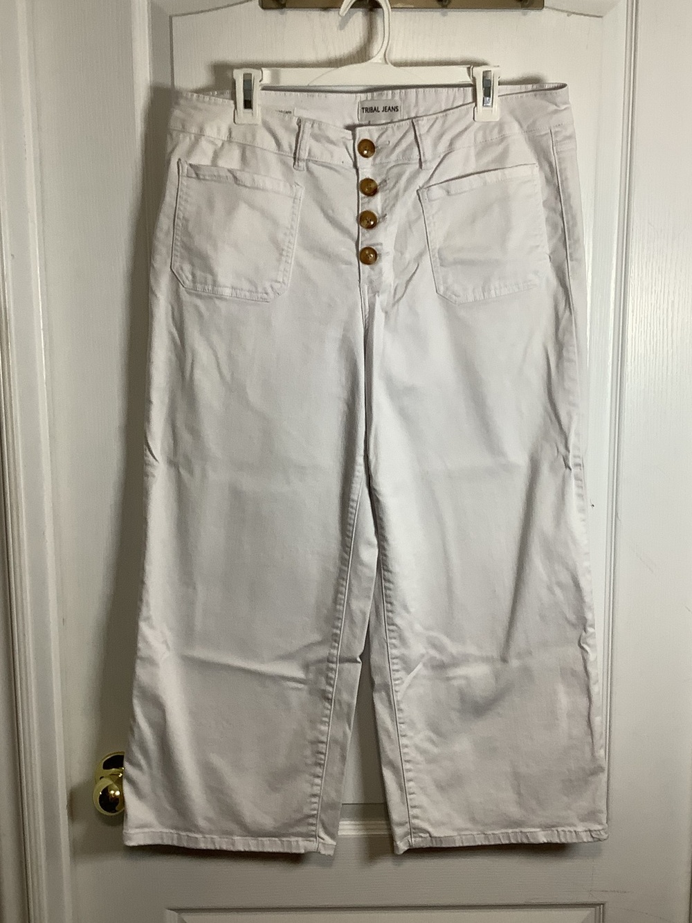Tribal Jeans Audrey Mid Rise Wide Leg Capri